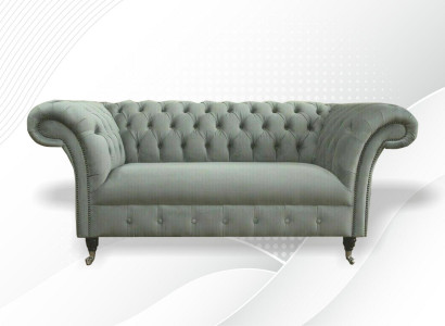 Chesterfield Sofa Couch Upholstered Sofas Classic 2-Seater Leather Fabric Textile New